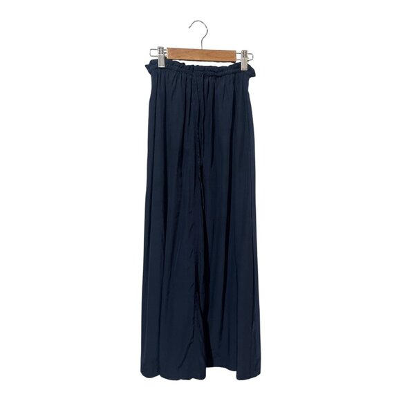 VAARA Midi Skirt Women's XS Navy Blue Pull On Elastic Waist Drawstring - Picture 1 of 5